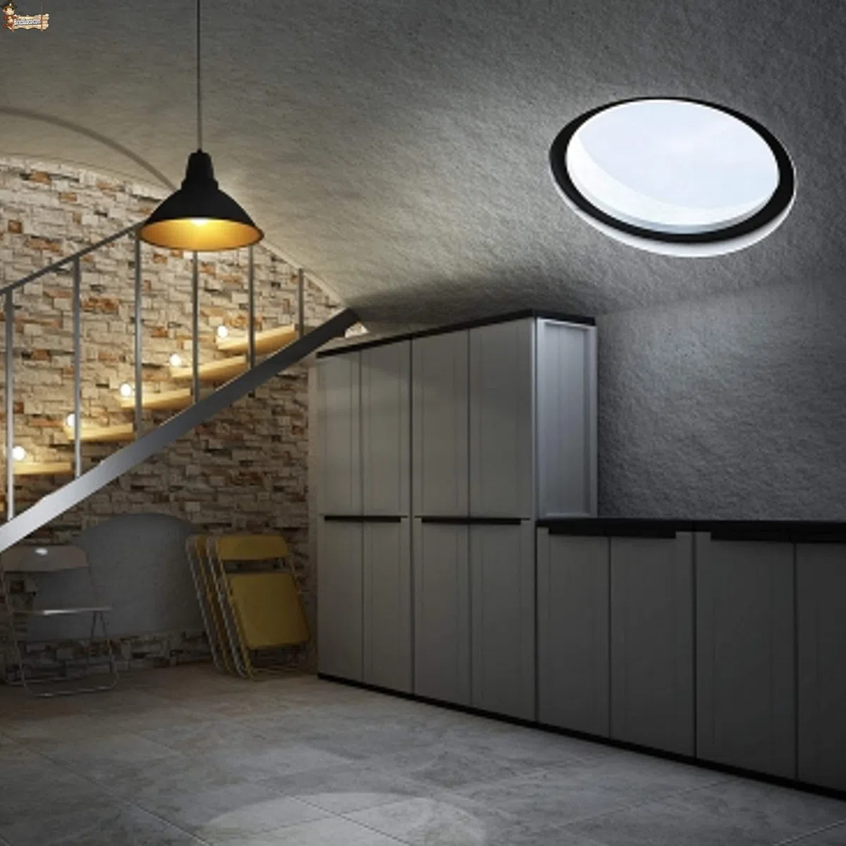 BricoLoco.com Armario Alto Exterior o Interior. Mueble en Resina para jardín, terraza, despensa, Cocina. Dos Puertas y Tres baldas de Altura Regulable