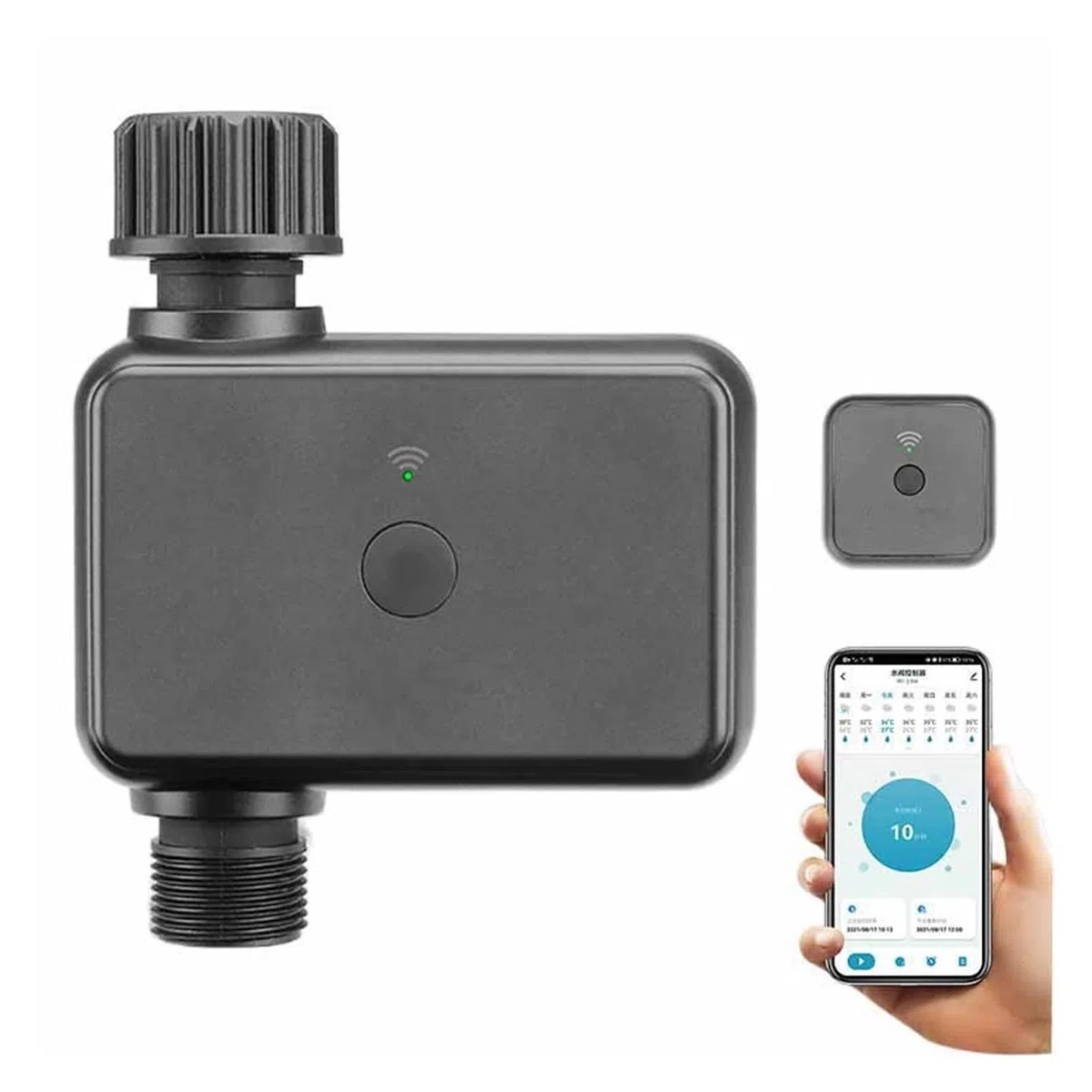 Temporizador de riego por aspersión inteligente Temporizador de aspersión de jardín, temporizador de agua con control Wifi 15 programas de riego separados Válvula de agua inteligente Seguimiento del