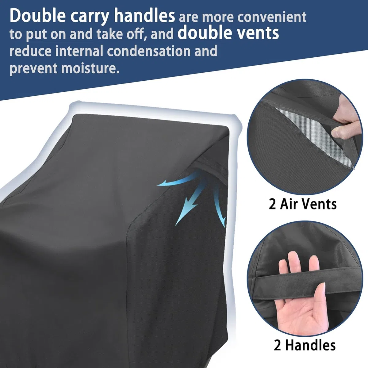 Paquete de 4 fundas para sillas mecedoras de patio, 420D, impermeable, tela Oxford, para muebles de exterior (negro, 27.5 pulgadas de largo x 32.5 pulgadas de profundidad x 39 pulgadas de alto)