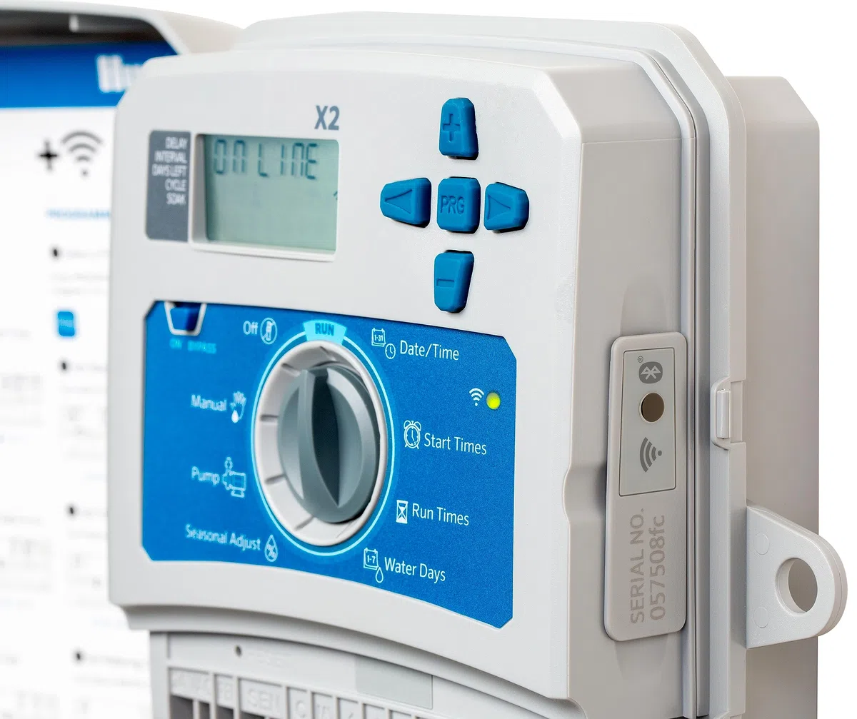Hunter Hydrawise X2-400 - Controlador Hydrawise de 4 estaciones incluido con módulo WiFi Wand X2 4 zonas para exteriores o interiores, temporizador de riego X2400