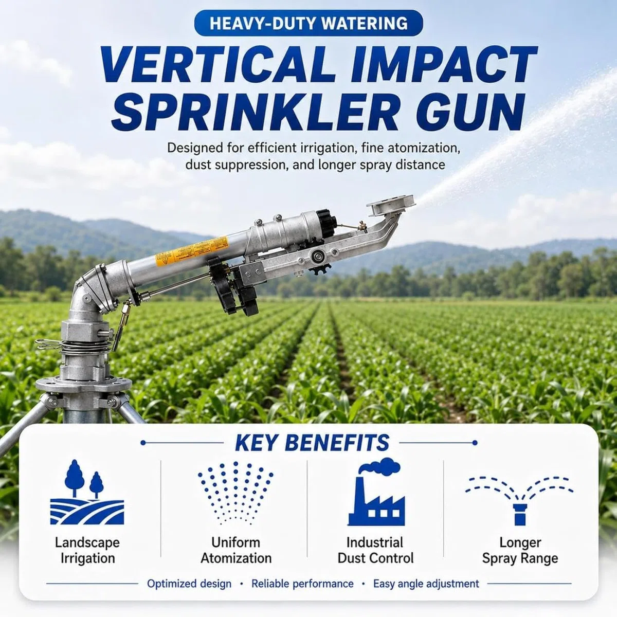 Aspersor de Impacto 360° para Riego Agrícola Type65