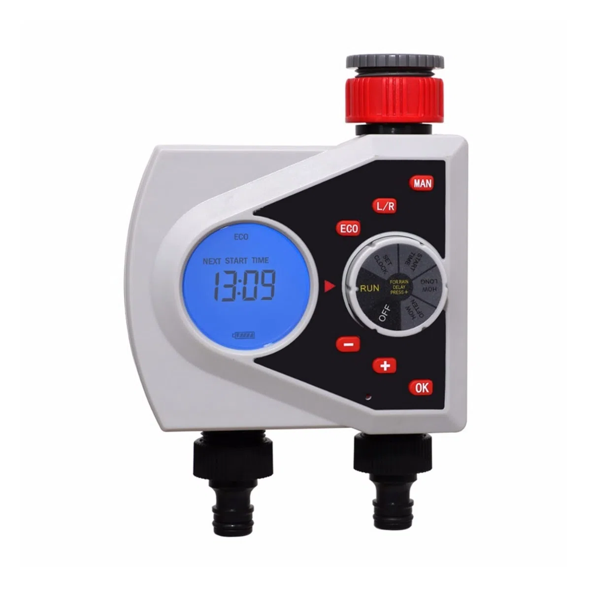Válvula de agua inteligente Apagar Dos salidas Temporizador de aspersión Jardín Temporizador de riego automático Válvula solenoide electrónica digital Temporizador de aspersión Sistema de control de