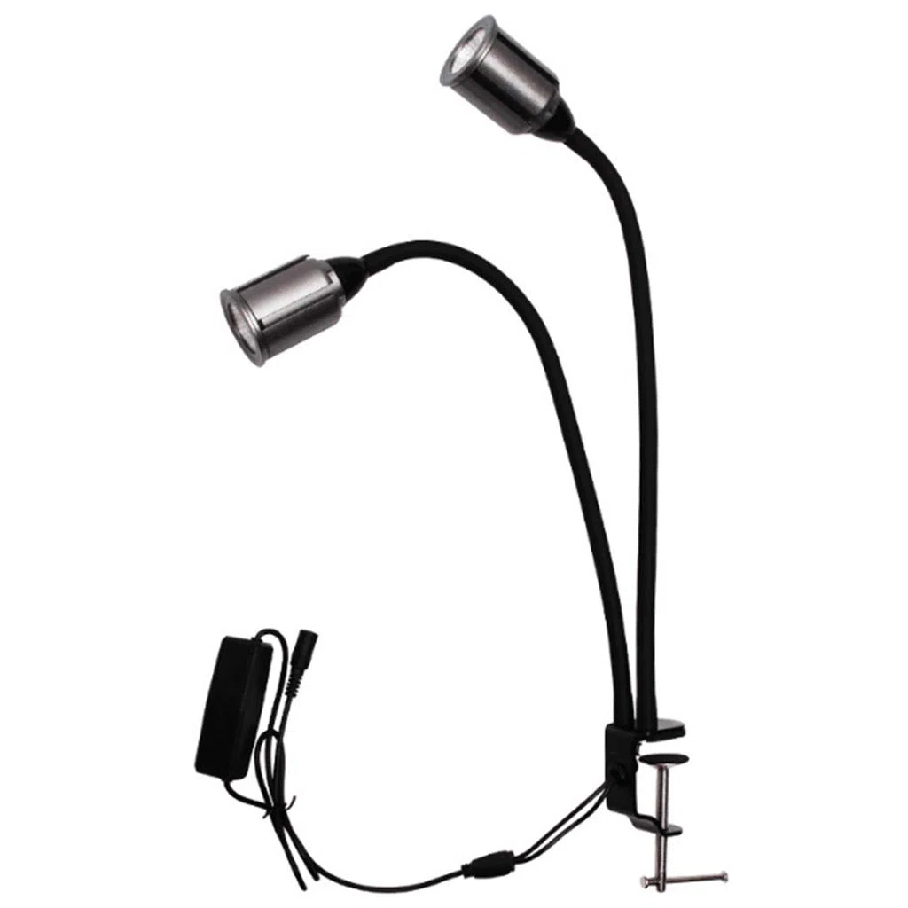 Plant Grow Light, Grow Light, lámpara de Crecimiento de Espectro Completo de 15w, luz de Planta de Escritorio con Cuello de Cisne de Doble Cabezal, para Plantas de Interior