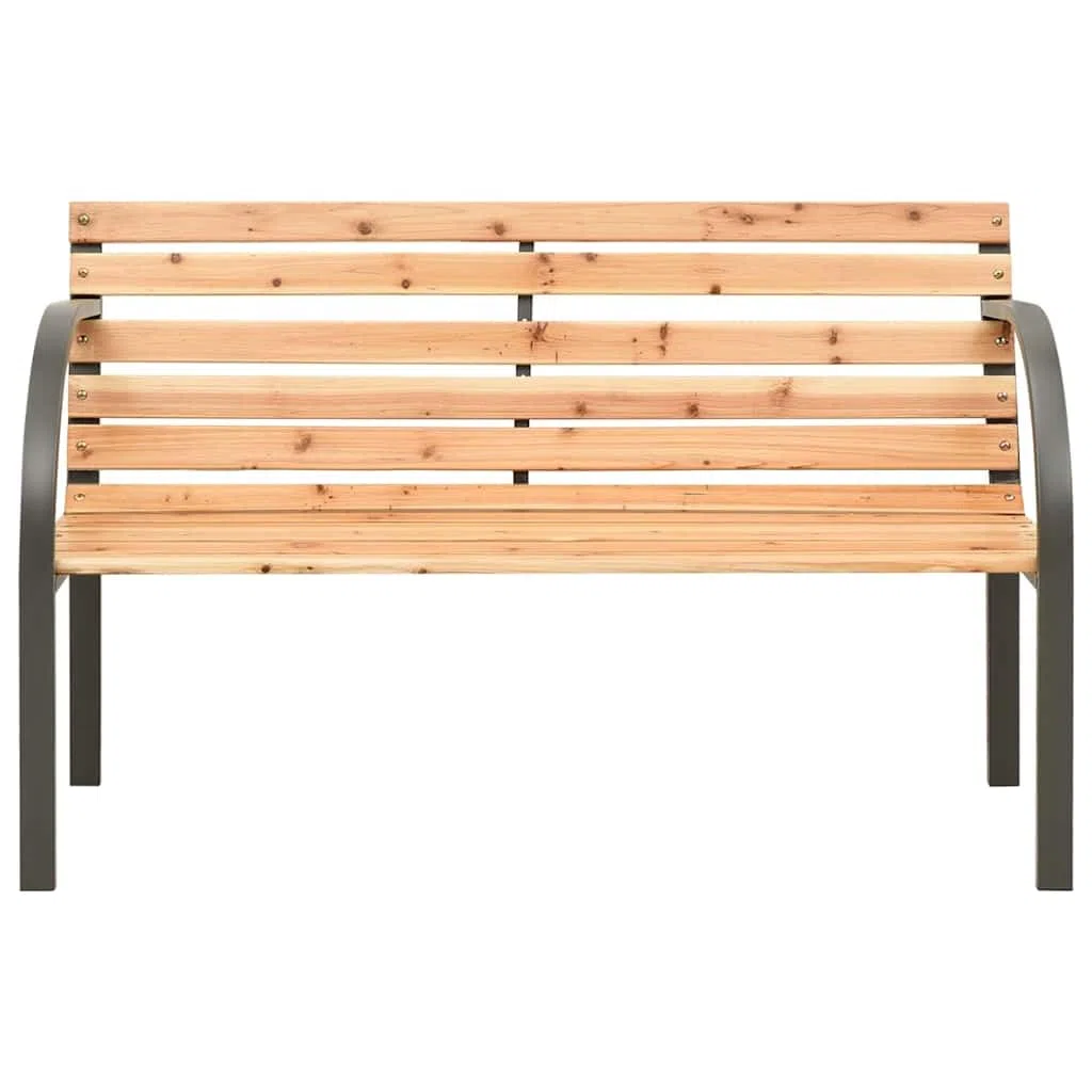 Banco de jardín infantil de 81 cm de madera de abeto chino con estructura de acero, diseño moderno, robusto y duradero, banco de exterior para balcón, jardín y terraza