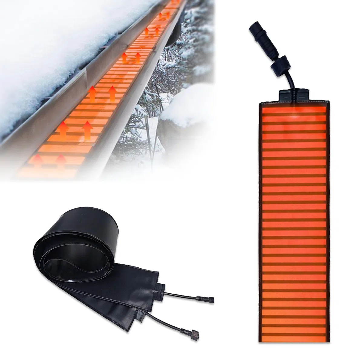 Almohadilla térmica de grafeno para derretir Nieve en tejados y canalones; Tira Flexible para controlar la acumulación de Hielo y Proteger los Bordes del tejado y Las Zonas de Drenaje. 760