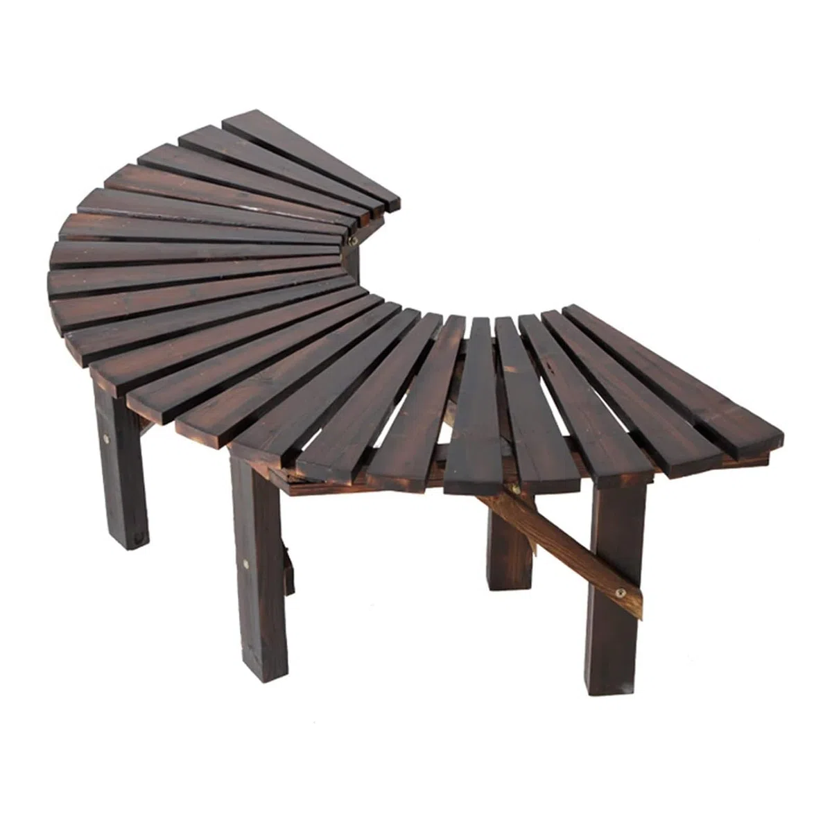 Banco de madera maciza al aire libre para jardín, parque y patio, silla de árbol anticorrosiva para relajarse y entretenerse, asiento de mesa