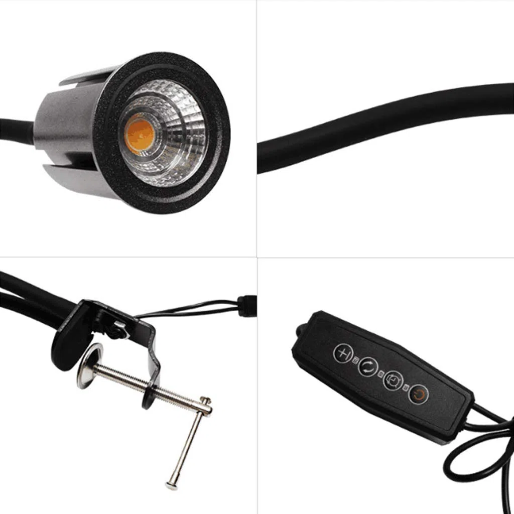 Plant Grow Light, Grow Light, lámpara de Crecimiento de Espectro Completo de 15w, luz de Planta de Escritorio con Cuello de Cisne de Doble Cabezal, para Plantas de Interior