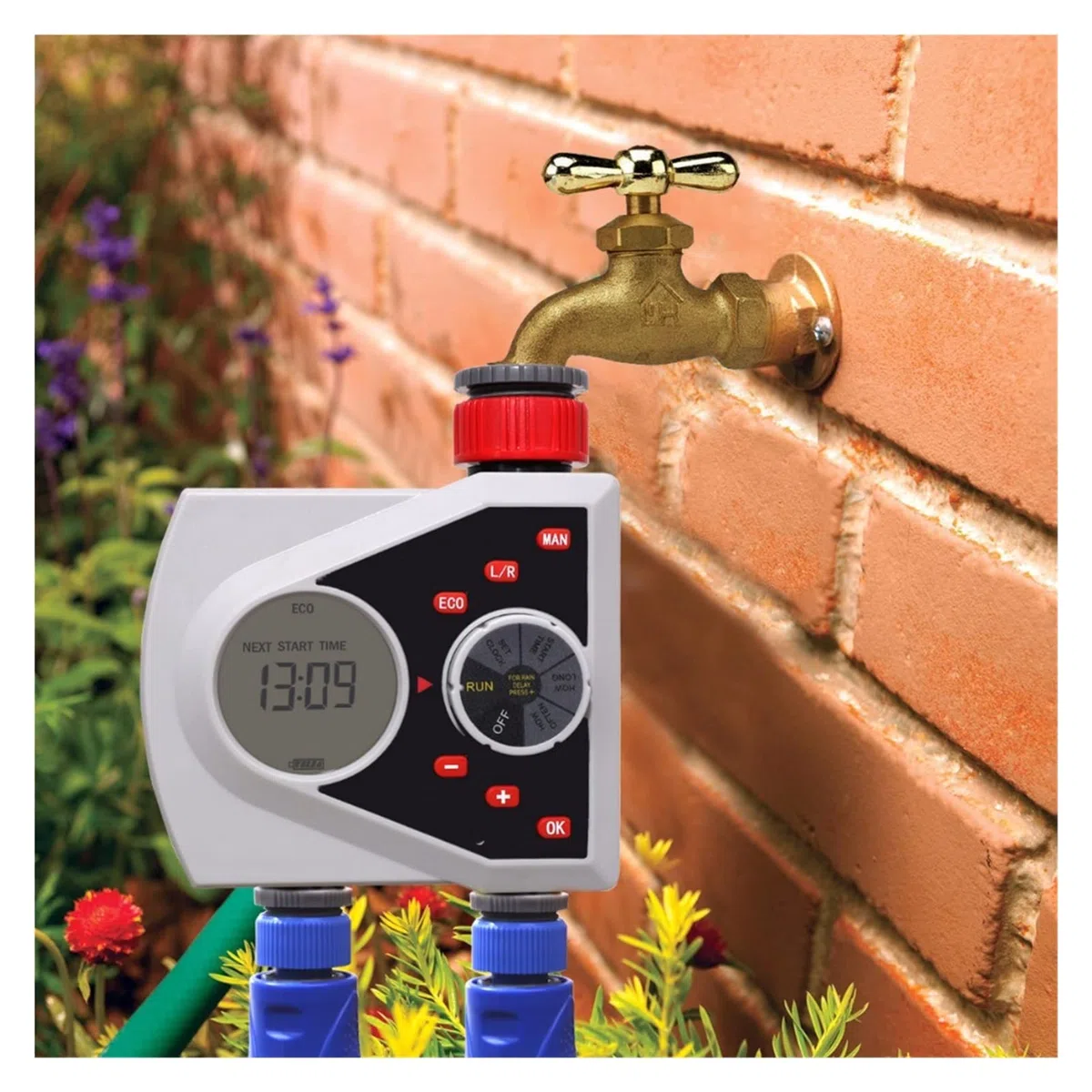 Válvula de agua inteligente Apagar Dos salidas Temporizador de aspersión Jardín Temporizador de riego automático Válvula solenoide electrónica digital Temporizador de aspersión Sistema de control de