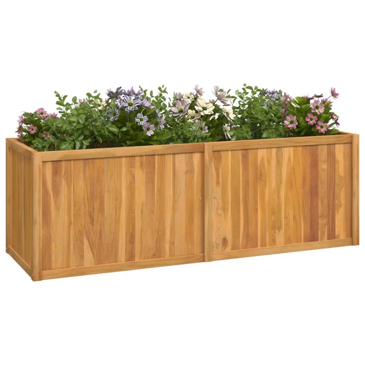 GuyAna Arriate de Madera Maciza de Teca 150x50x50 cm Jardineras Grandes Exterior Jardinera Rectangular