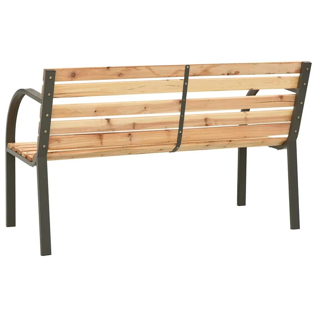 Banco de jardín infantil de 81 cm de madera de abeto chino con estructura de acero, diseño moderno, robusto y duradero, banco de exterior para balcón, jardín y terraza