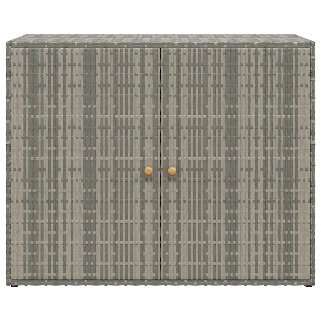Helloshop26 - Armario de almacenamiento para jardín, 100 x 55 x 80 cm, diseño resistente al agua, gran capacidad, acabado mate de resina trenzada, color gris 02_0046633