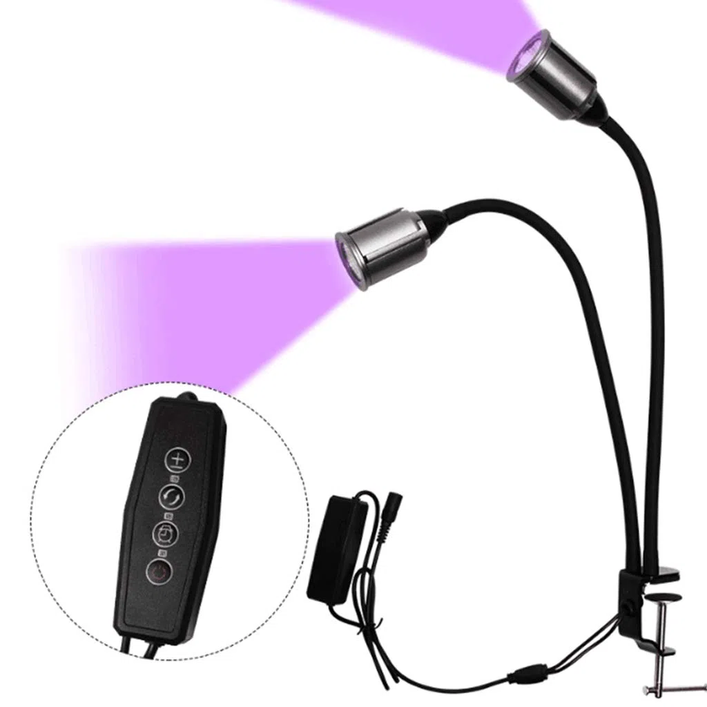 Plant Grow Light, Grow Light, lámpara de Crecimiento de Espectro Completo de 15w, luz de Planta de Escritorio con Cuello de Cisne de Doble Cabezal, para Plantas de Interior
