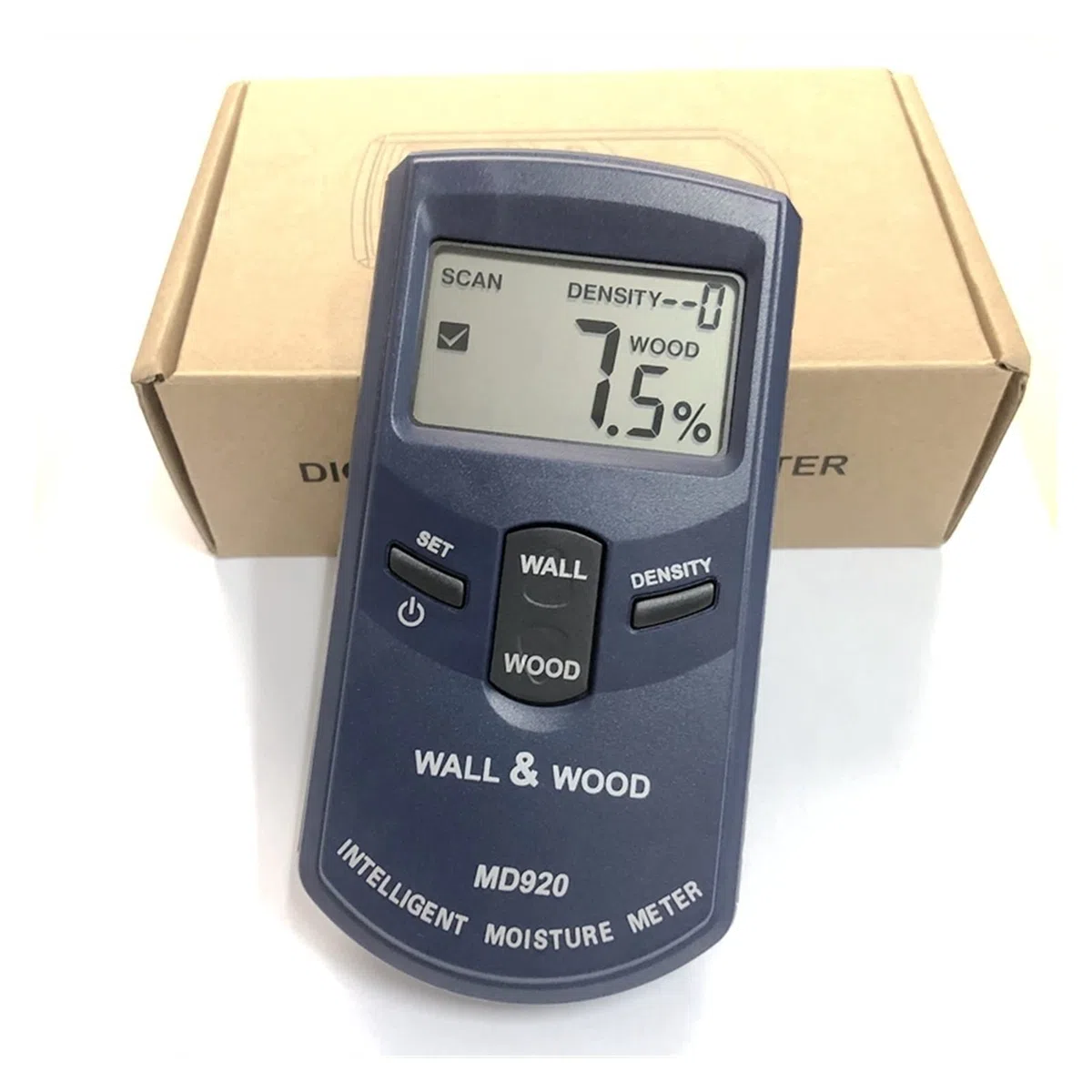 Medidor de humedad, Medidor de humedad de madera inductiva digital Medidor de humedad LCD grande Detector de madera Detector húmedo 10 Herramientas de medida de densidad de grado Para plantas en macet