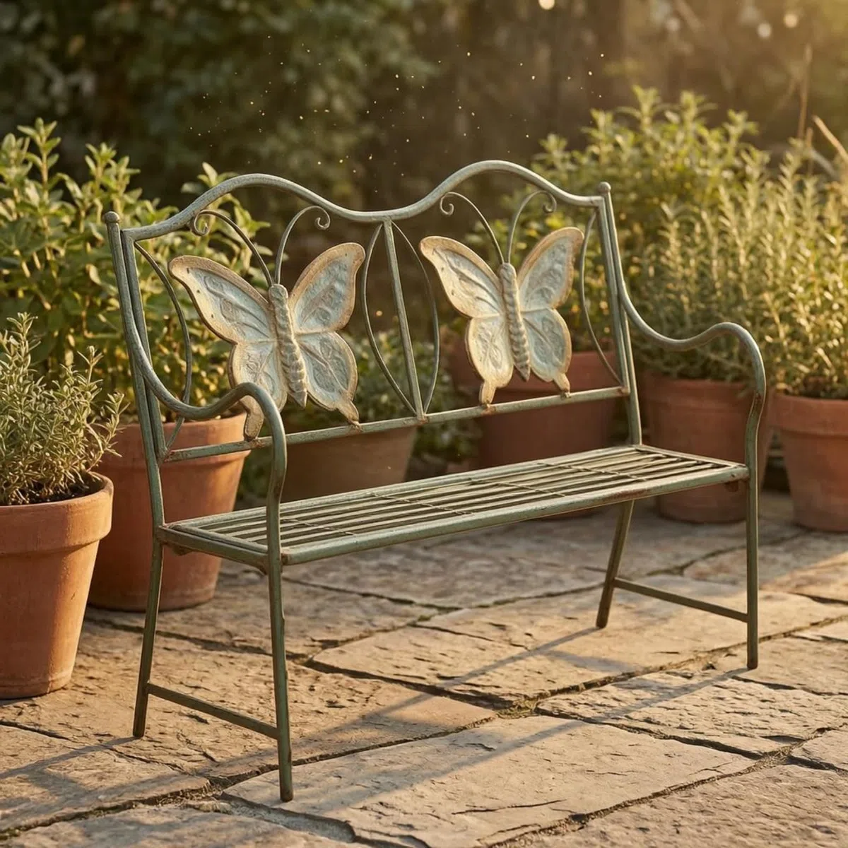 Banco para Niños Banco de Jardín Asiento Exterior Banco Infantil Banco Decorativo de Hierro Forjado con Carácter Francés y Asiento Aireado Adecuado para Patio Lectura Disfrute del Jardín