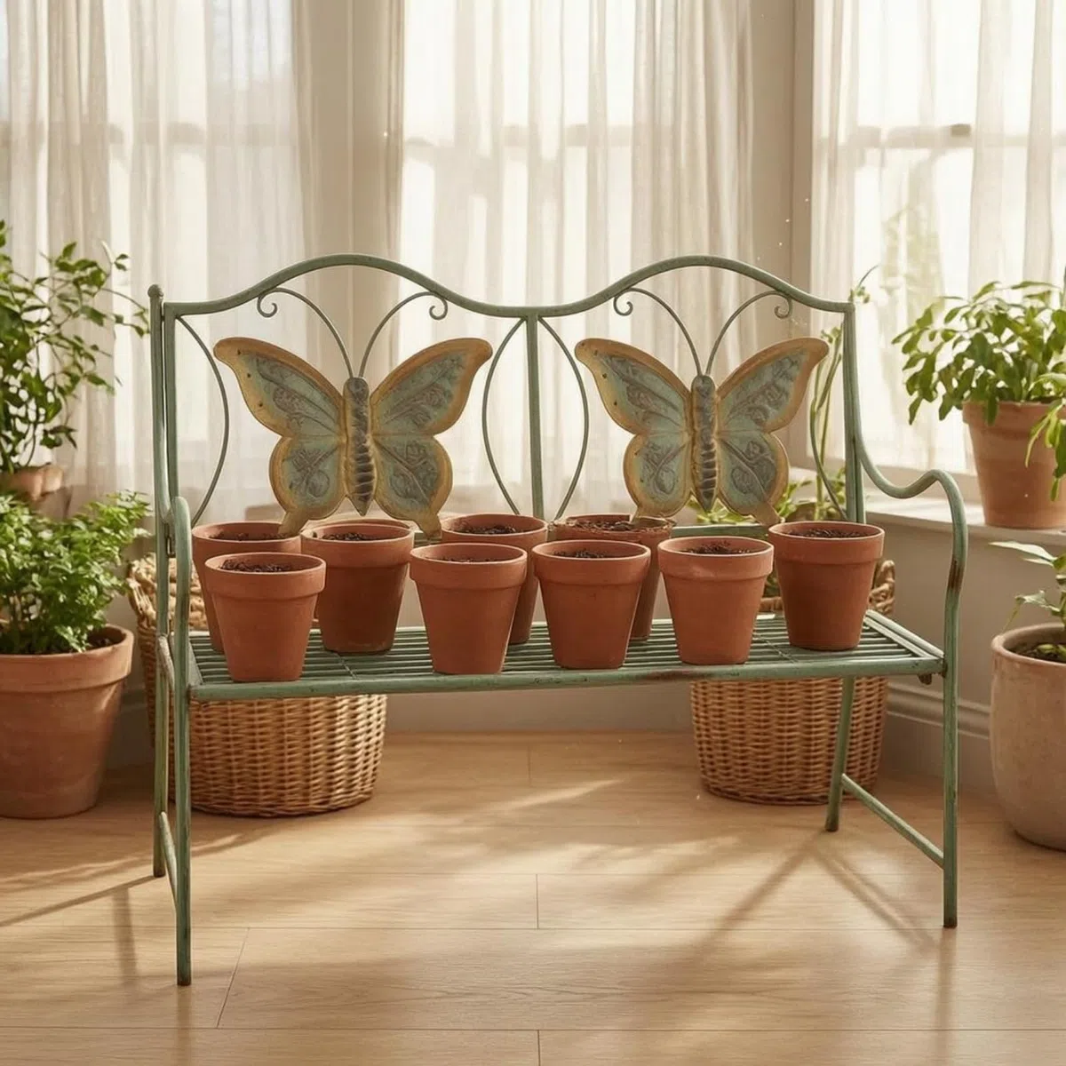 Banco para Niños Banco de Jardín Asiento Exterior Banco Infantil Banco Decorativo de Hierro Forjado con Carácter Francés y Asiento Aireado Adecuado para Patio Lectura Disfrute del Jardín