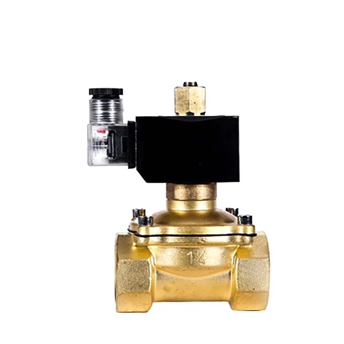 Válvula De Solenoide Normalmente Abierta Latón 3/8 "1/2" 1 "1-1/2" 2 "IP65 Interruptor Control Tubería Agua ConservacióN Del Agua(1-1/4",G,24VDC)