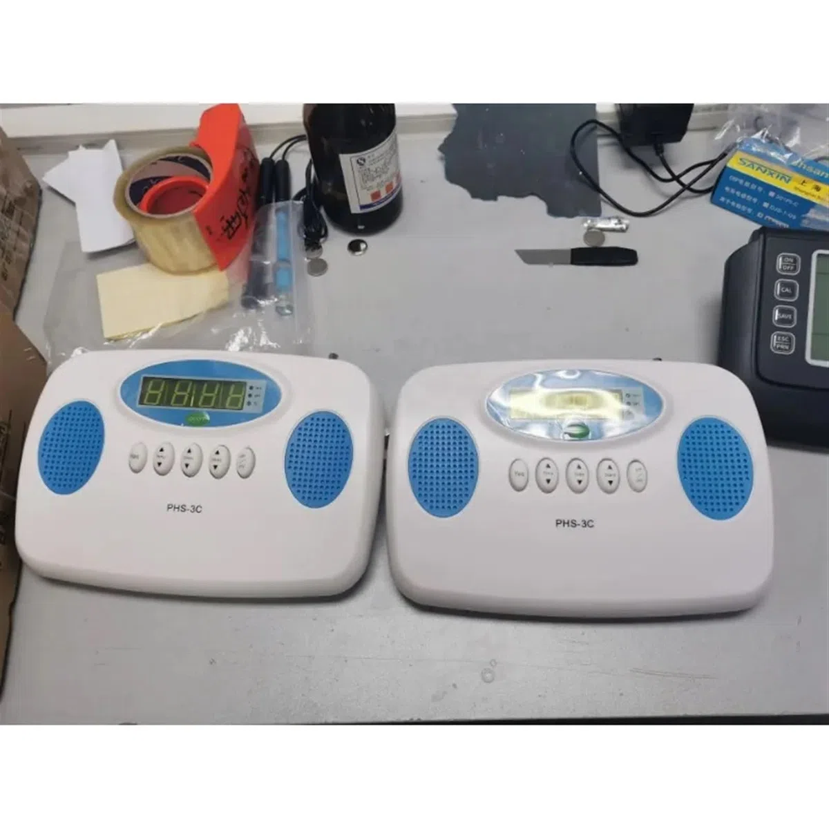 VCHICS Medidor de conductividad del medidor de PH de sobremesa de Laboratorio Digital PHS-3C para jardinería y Agricultura