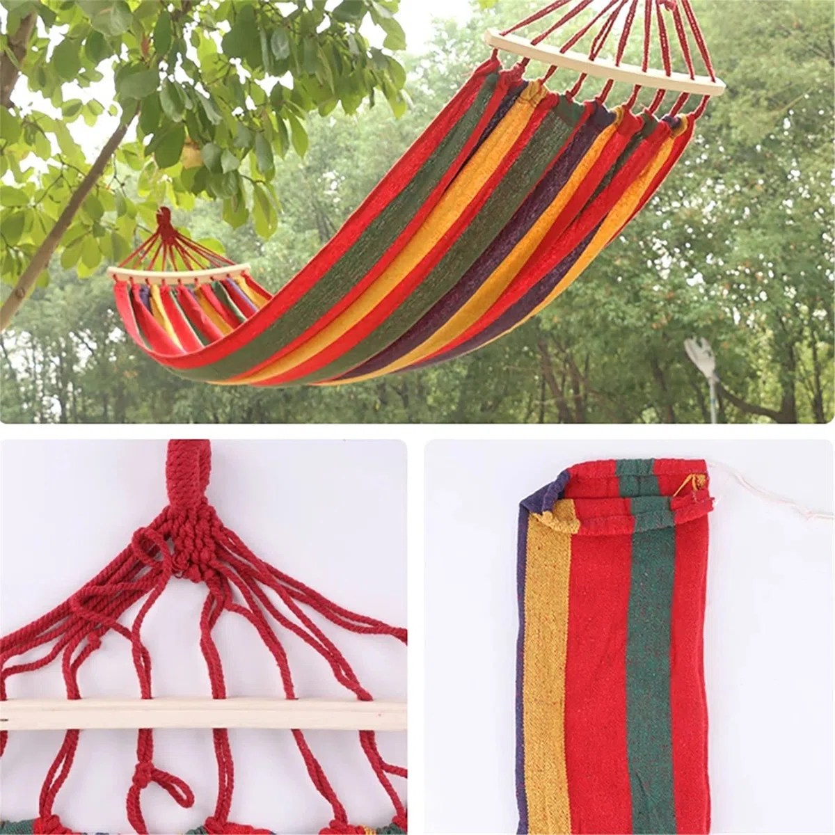 Hamaca portátil ligera hamaca colgante portátil para interior y hogar, silla de camping al aire libre para senderismo al aire libre (color: rojo, tamaño: 190 x 80 cm)