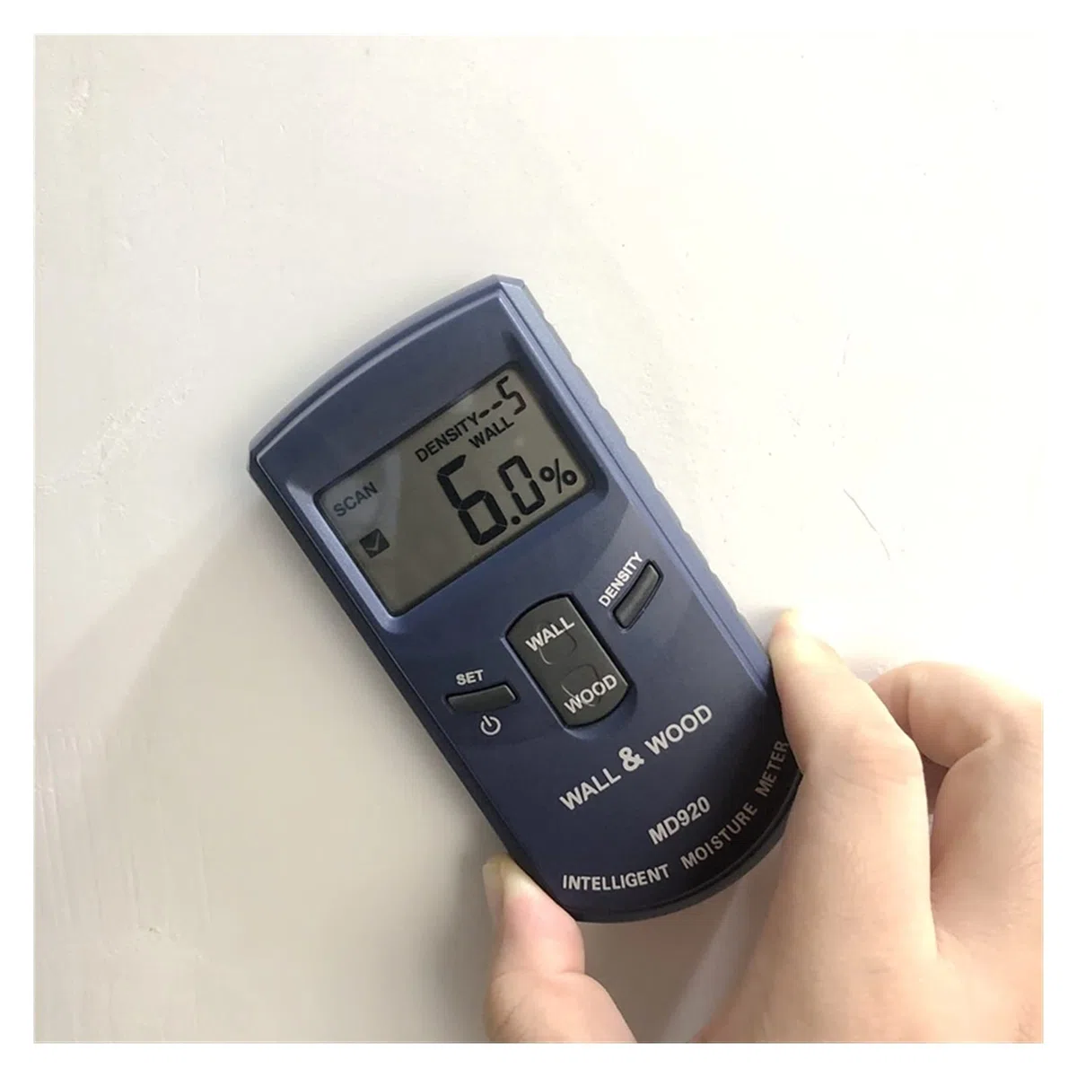 Medidor de humedad, Medidor de humedad de madera inductiva digital Medidor de humedad LCD grande Detector de madera Detector húmedo 10 Herramientas de medida de densidad de grado Para plantas en macet