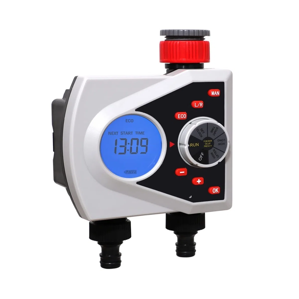 Válvula de agua inteligente Apagar Dos salidas Temporizador de aspersión Jardín Temporizador de riego automático Válvula solenoide electrónica digital Temporizador de aspersión Sistema de control de