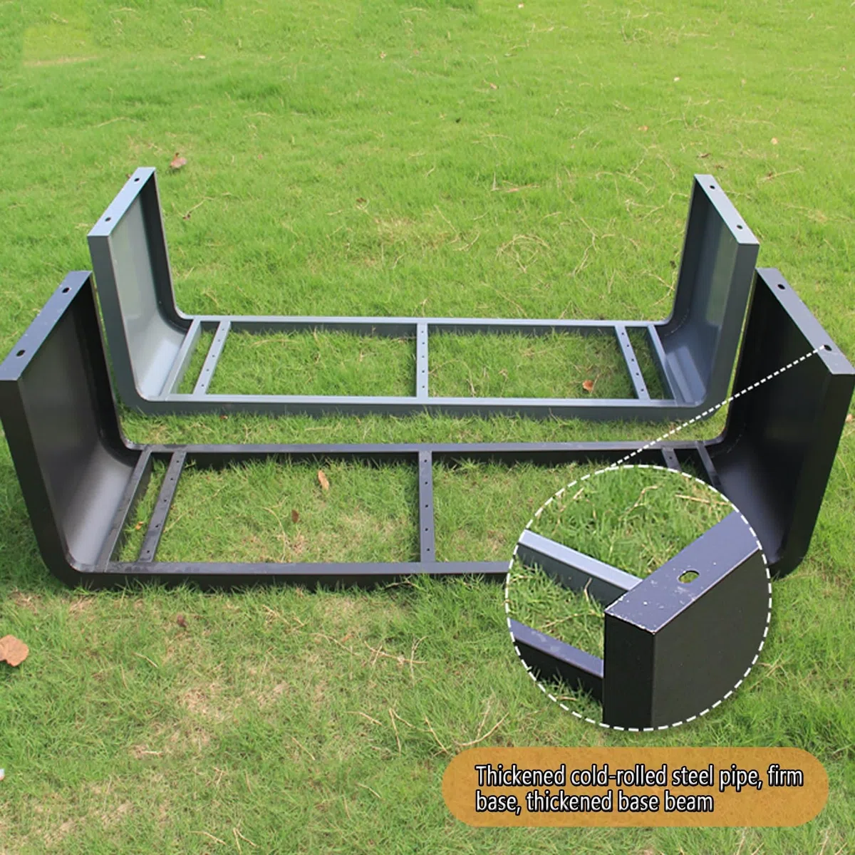 Banco de metal para exteriores, resistente a la intemperie, diseño sin respaldo, asientos 2-3, perfecto para jardín, patio o uso en interiores, solución de asiento elegante