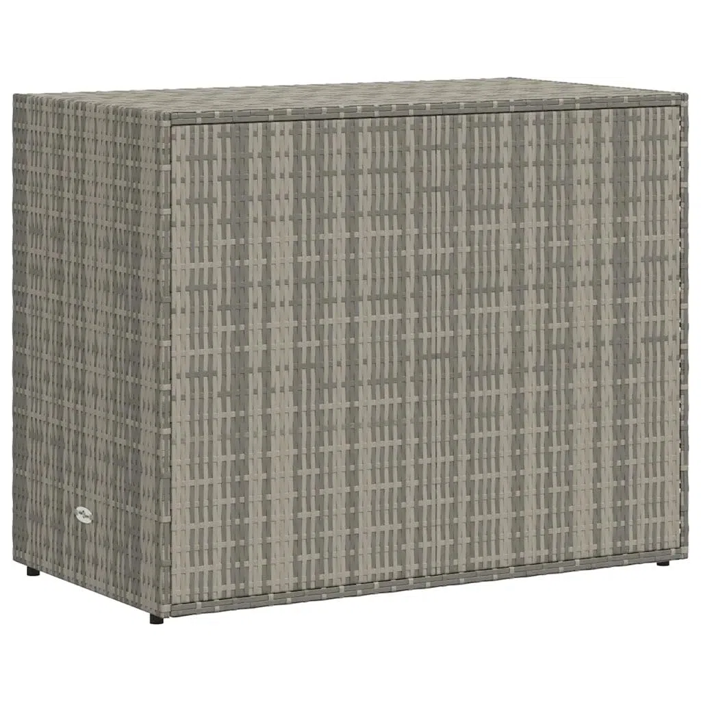 Helloshop26 - Armario de almacenamiento para jardín, 100 x 55 x 80 cm, diseño resistente al agua, gran capacidad, acabado mate de resina trenzada, color gris 02_0046633