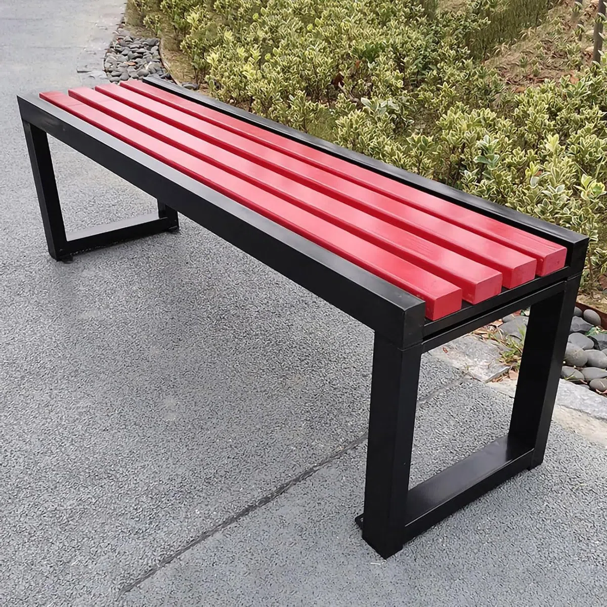 Banco arcoíris para exteriores, silla de patio sin respaldo para jardín, parque, balcón, porche, terraza, 120 x 40 x 45 cm, asiento para espacios al aire libre