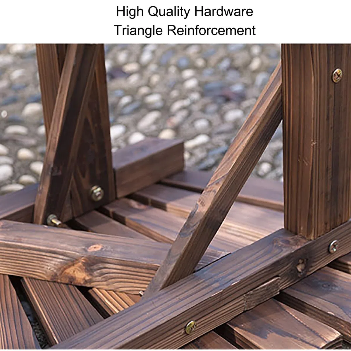 Banco de madera maciza al aire libre para jardín, parque y patio, silla de árbol anticorrosiva para relajarse y entretenerse, asiento de mesa