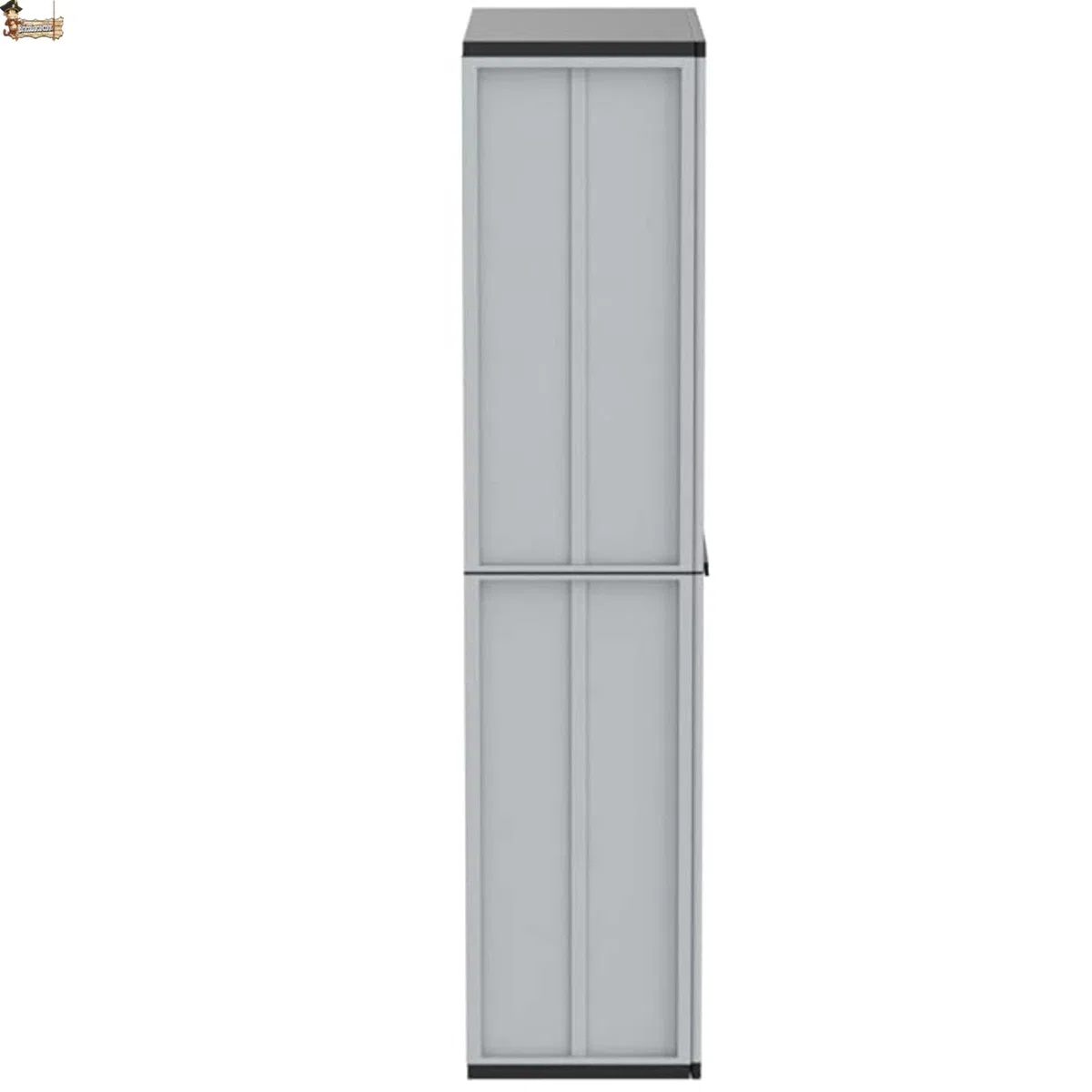 BricoLoco.com Armario Alto Exterior o Interior. Mueble en Resina para jardín, terraza, despensa, Cocina. Dos Puertas y Tres baldas de Altura Regulable