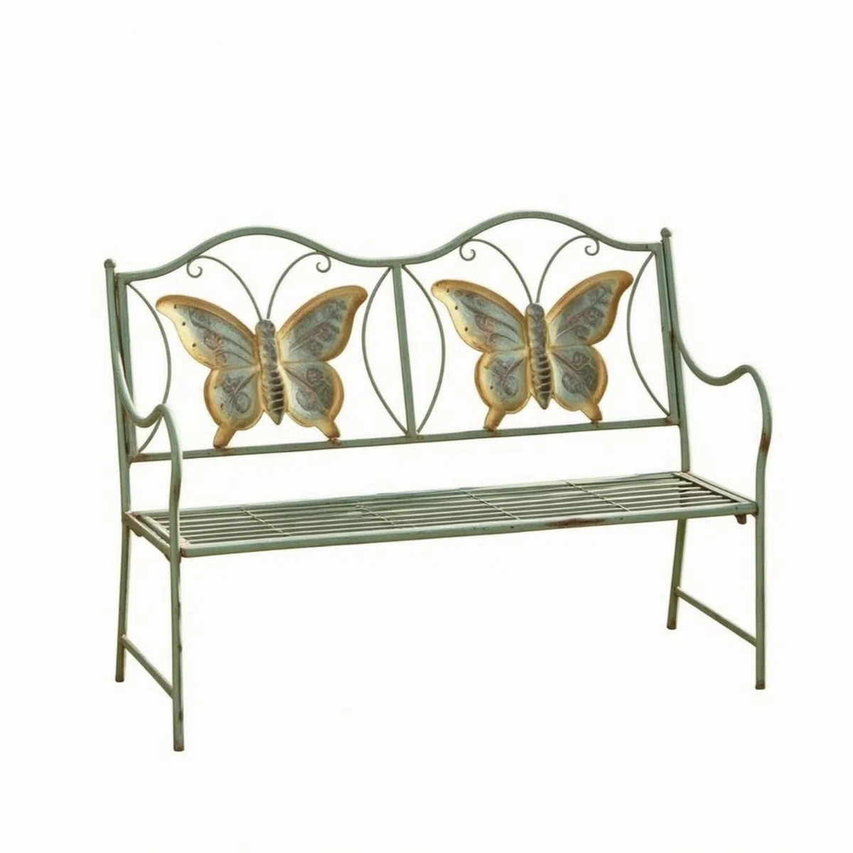 Banco para Niños Banco de Jardín Asiento Exterior Banco Infantil Banco Decorativo de Hierro Forjado con Carácter Francés y Asiento Aireado Adecuado para Patio Lectura Disfrute del Jardín