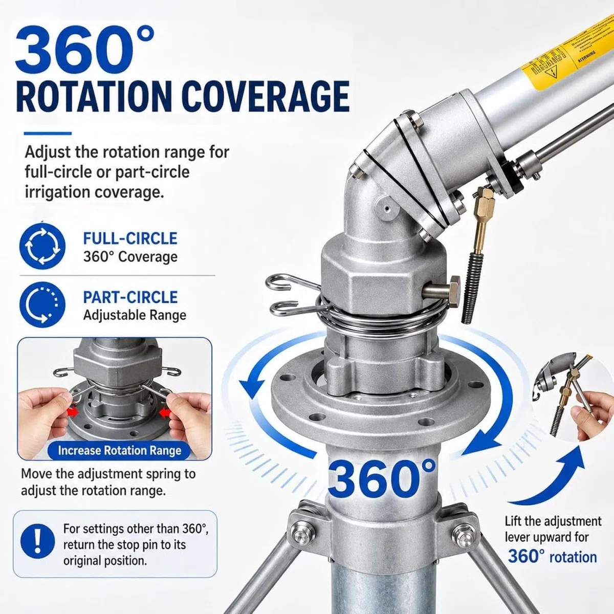 Aspersor de Impacto 360° para Riego Agrícola Type65