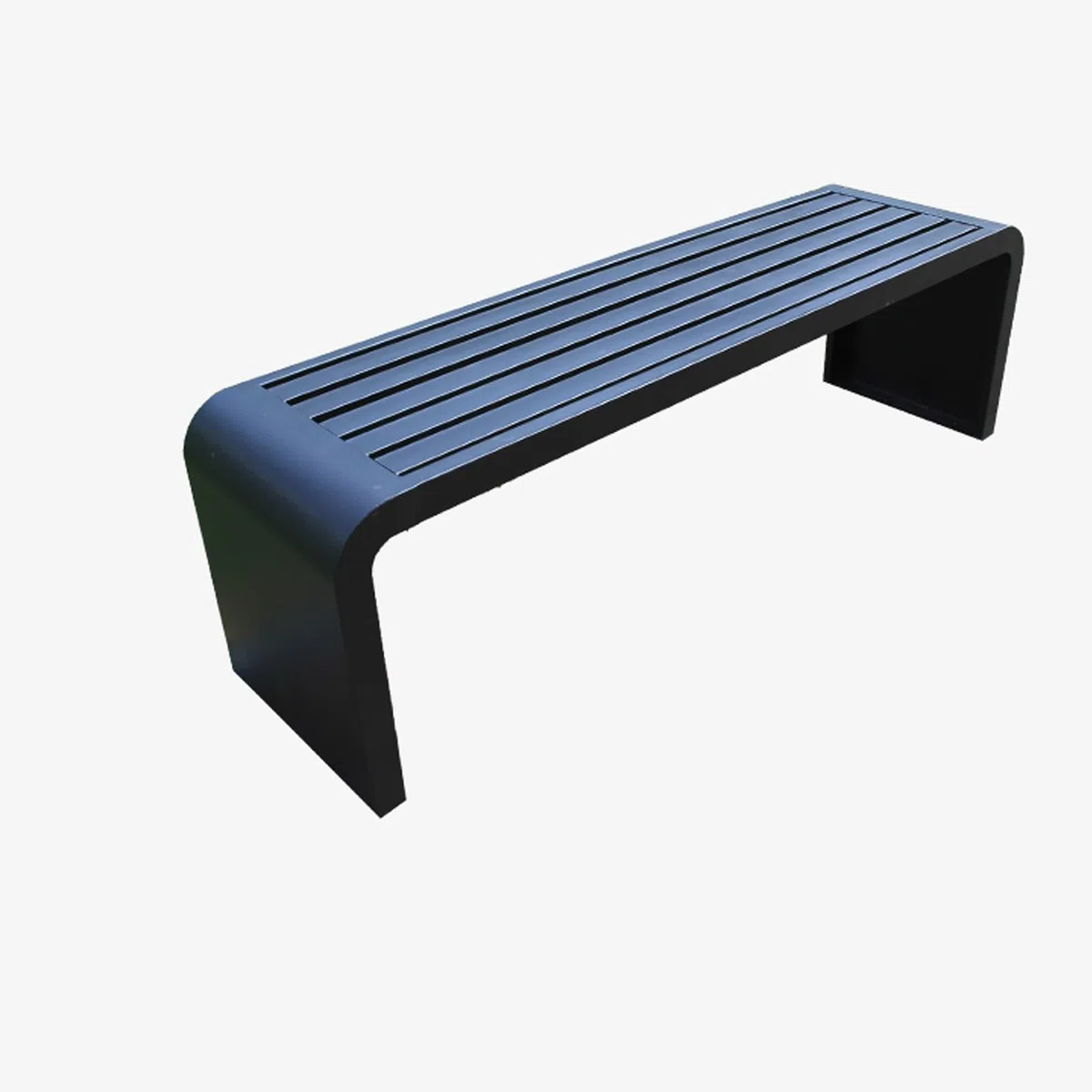 Banco de metal para exteriores, resistente a la intemperie, diseño sin respaldo, asientos 2-3, perfecto para jardín, patio o uso en interiores, solución de asiento elegante