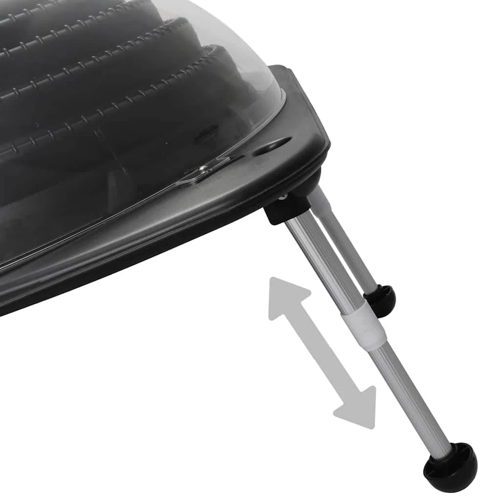 Calefacción solar de piscina HDPE con patas de aluminio, 75 x 75 x 36 cm, calentador solar para piscina, colector solar para calentar el agua con manguera y conexión para piscinas de
